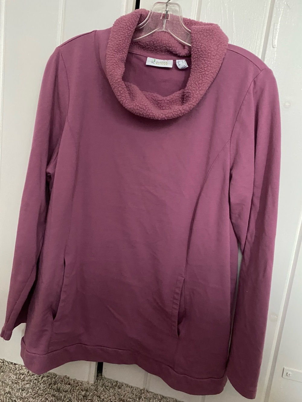 d&co. Cozy Funnel Neck Sweater - Dusty Rose M